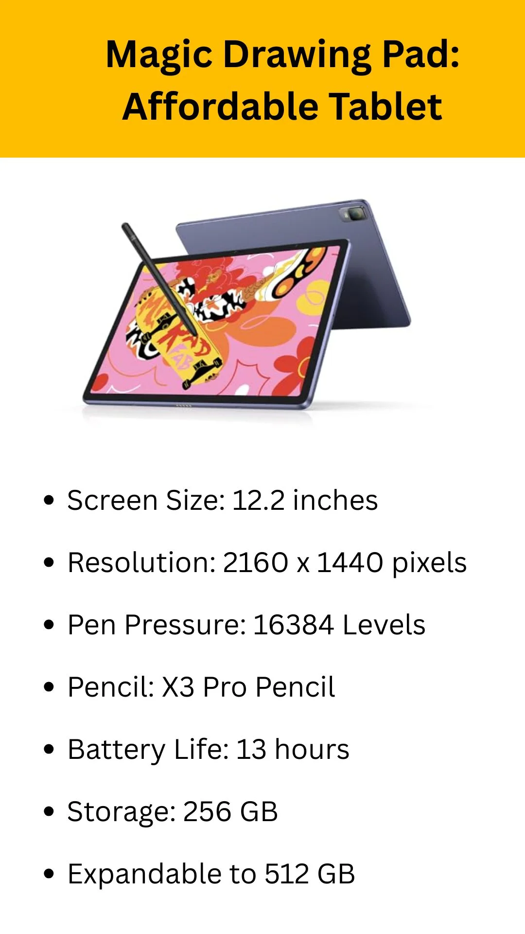 Portable drawing tablets