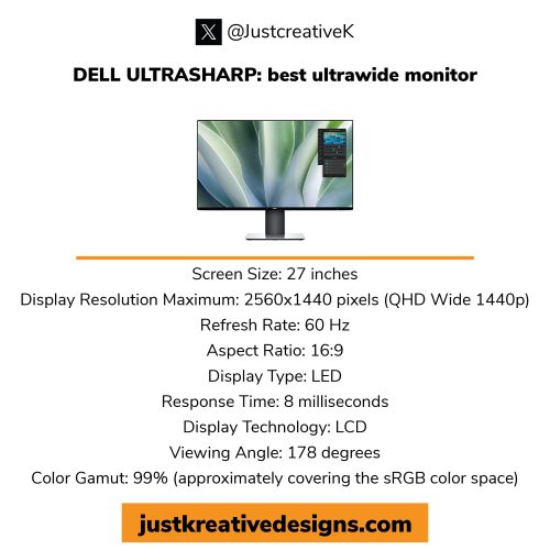 DELL ULTRASHARP: best ultrawide monitor for graphic artists
