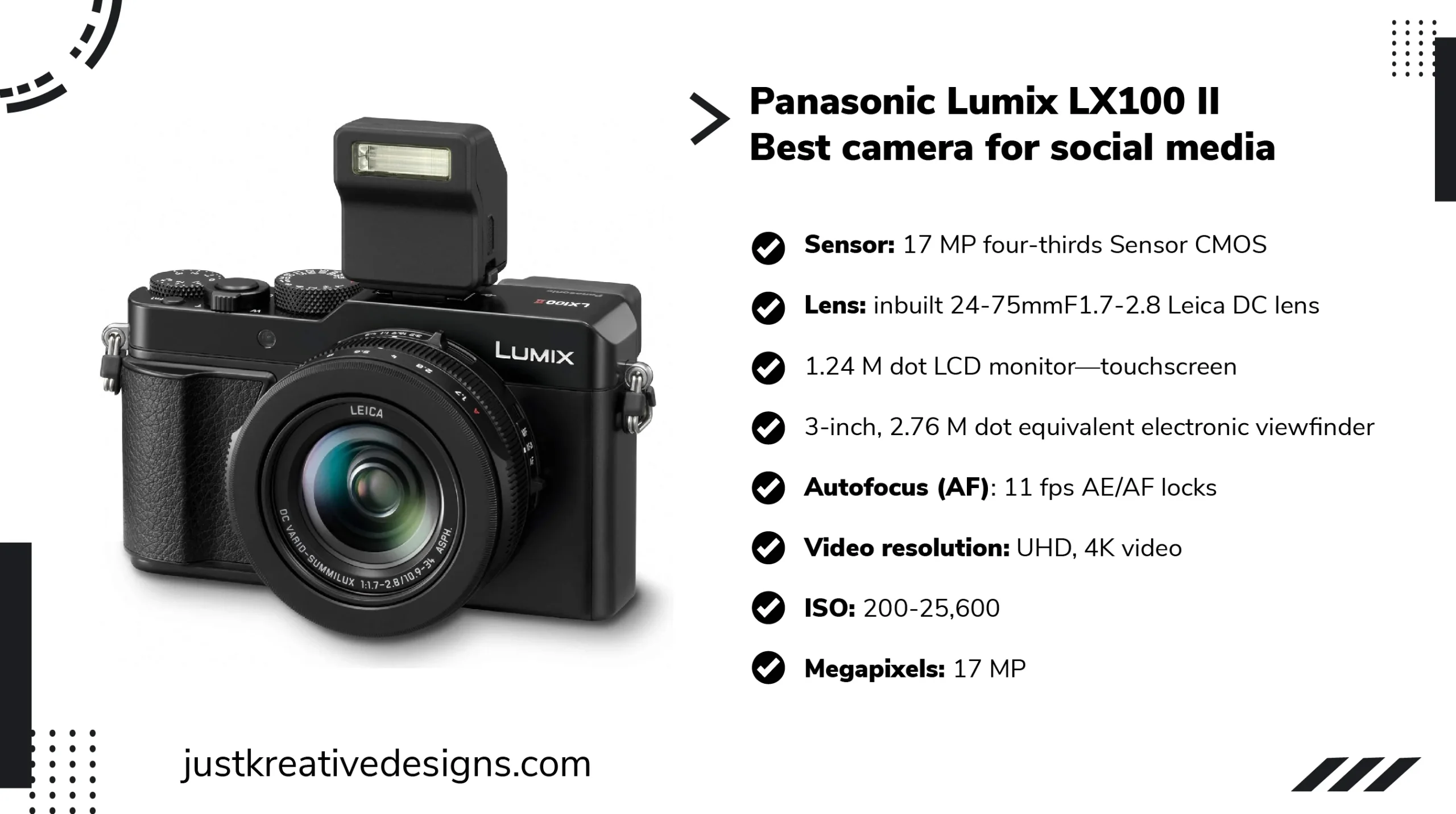 Panasonic Lumix LX100 II - Best camera for social media