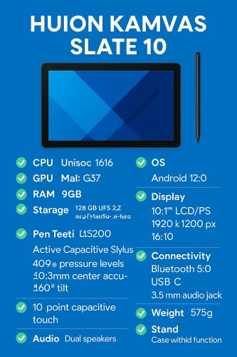Huion Kamvas Slate 10 Specs