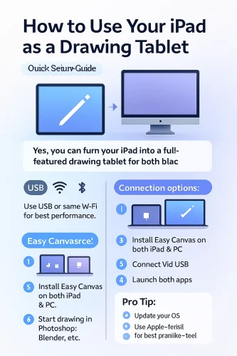 iPad as a Drawing Tablet for PC and MAC