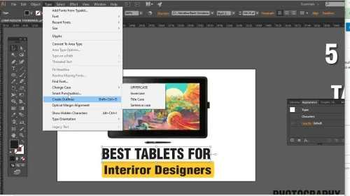 Convert Text to Outlines in Illustrator
