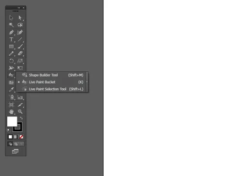 Live paint bucket toipol in illustrator