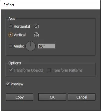mirror an image in illustrator